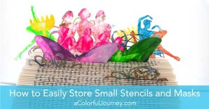 Video sharing how to store small stencils and masks so that you can easily find what you need!