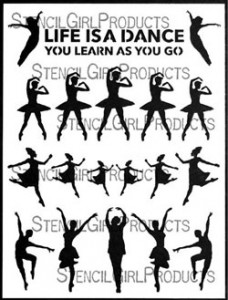 Learning to Dance stencil by Carolyn Dube for StencilGirl Products