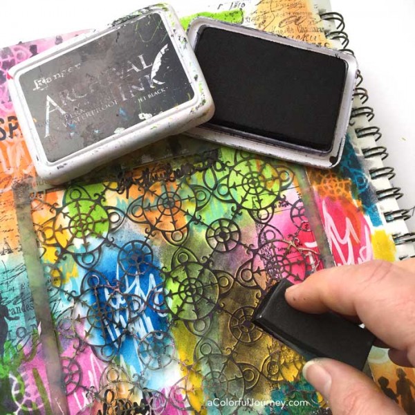 What are distress crayons from TIm Holtz? Video showing how to use them in an art journal and what pens will write on it by Carolyn Dube