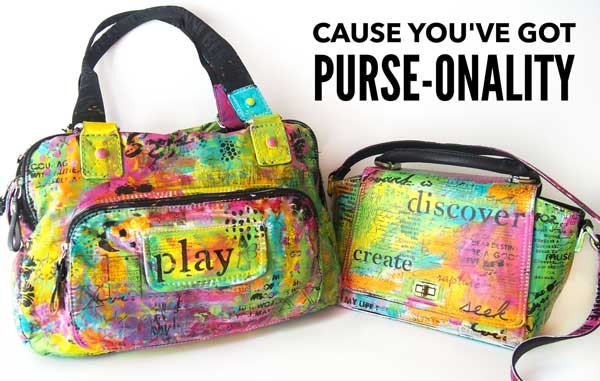 In person workshop upcycling and transforming old beat up purses into wearable art with Carolyn Dube