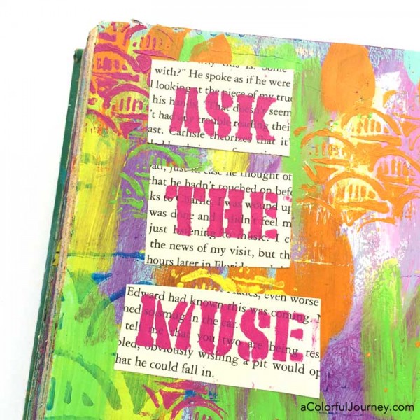 How to create an altered book art journal page with stencils