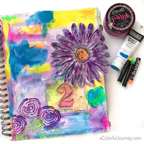 Video sharing how to redo an art journal page with Carolyn Dube