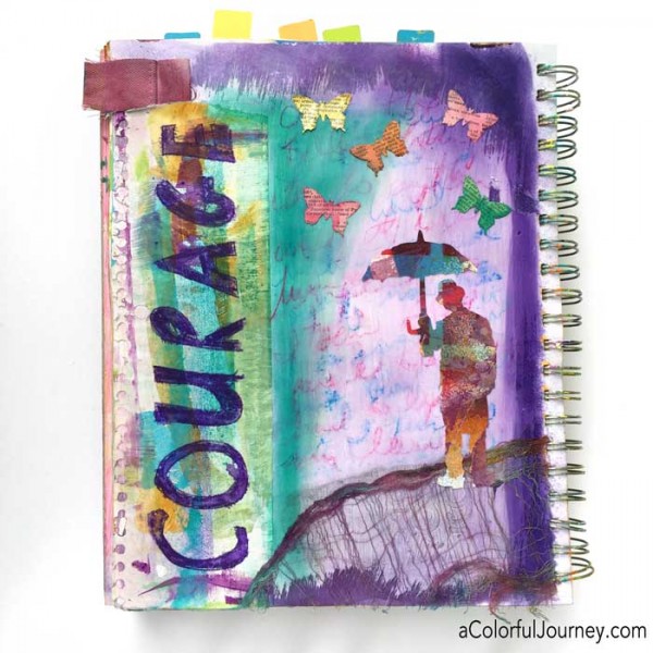 Video sharing how to redo an art journal page with Carolyn Dube