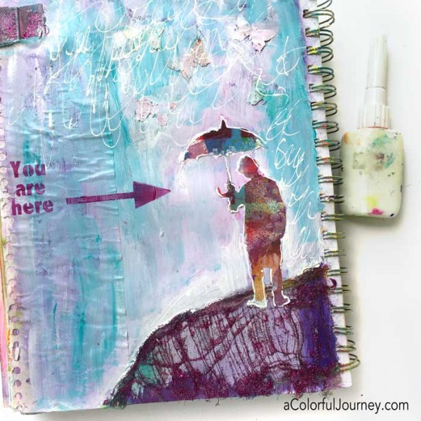 Video sharing how to redo an art journal page with Carolyn Dube