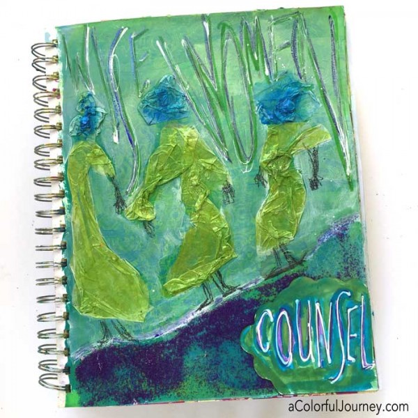 Video sharing how to redo an art journal page with Carolyn Dube