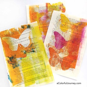 Gelli printing® with butterfly masks