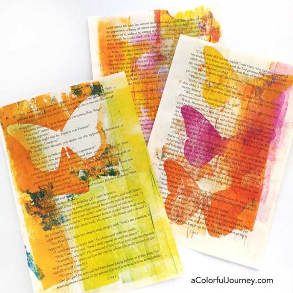 Gelli printing® with butterfly masks 