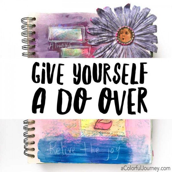 Video sharing how to redo an art journal page with Carolyn Dube