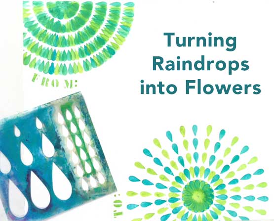 How to use a raindrop stencil to easily make flowers 