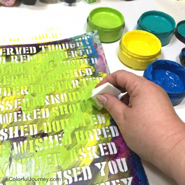 How to stencil all the wrong ways in an art journal and have fun doing it!