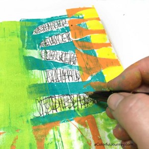 Art journaling tutorial sharing how she used a Gelli print for an art journal page