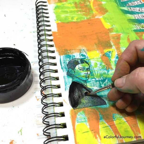 Art journaling tutorial sharing how she used a Gelli print for an art journal page