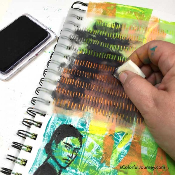 Art journaling tutorial sharing how she used a Gelli print for an art journal page