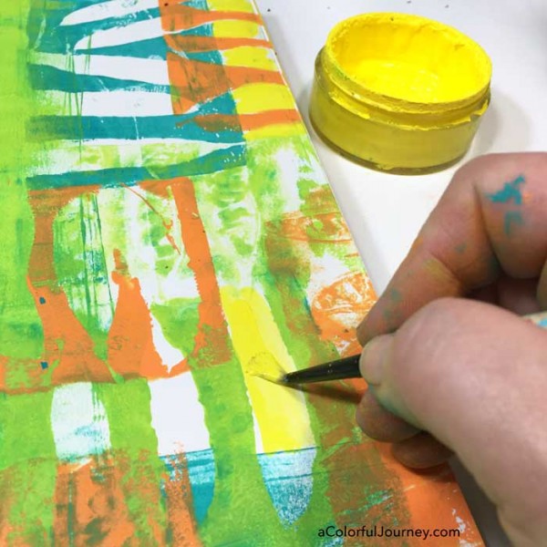 Art journaling tutorial sharing how she used a Gelli print for an art journal page