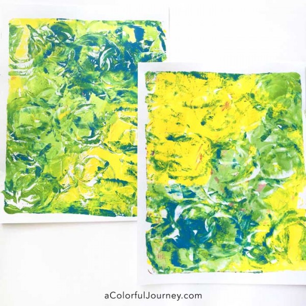 Video tutorial sharing how to use plastic balls while gelli printing® to make colorful patterns