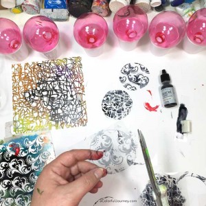 Video tutorial sharing how to get your stenciling inside a glass ornament