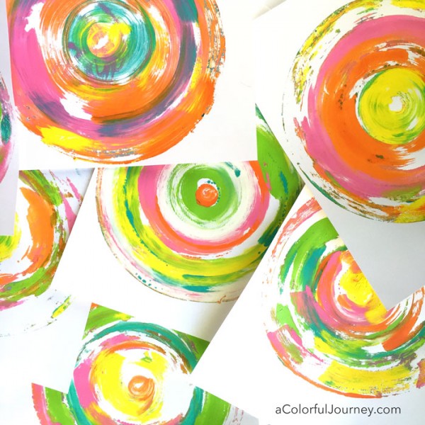 How to use a spinning Gelli Plate® to make colorful prints...I was mesmerized by the spinning colors! How to use a spinning Gelli Plate® to make colorful prints...I was mesmerized by the spinning colors!