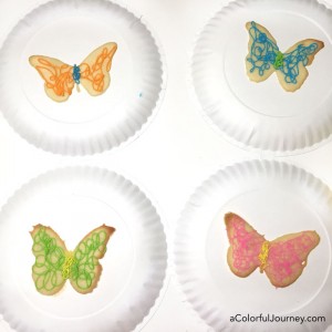 Using a stencil to quickly make butterfly cookies video tutorial