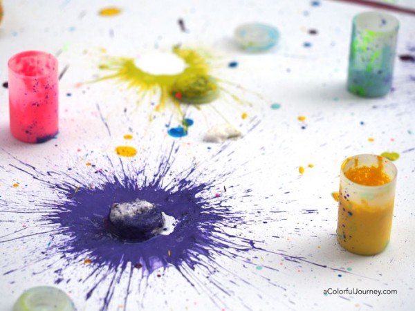 How to make colorful papers with exploding paints 