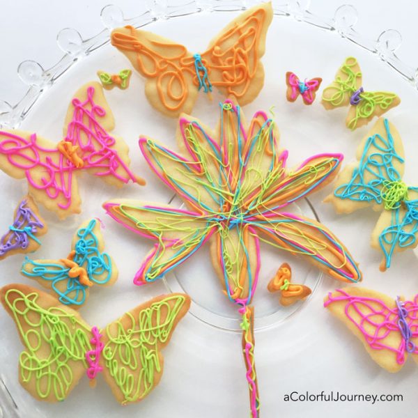 Using a stencil to quickly make butterfly cookies video tutorial