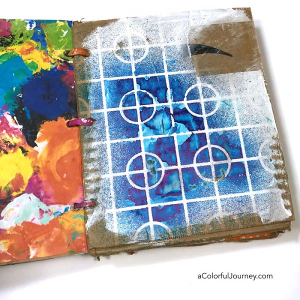 How I dealt with the challenge of dylusions spray ink bleeding in an art journal