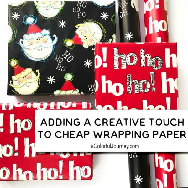 How I altered cheap wrapping paper art journaling style
