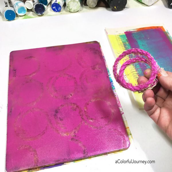 How to make your first gel print pattern with found objects