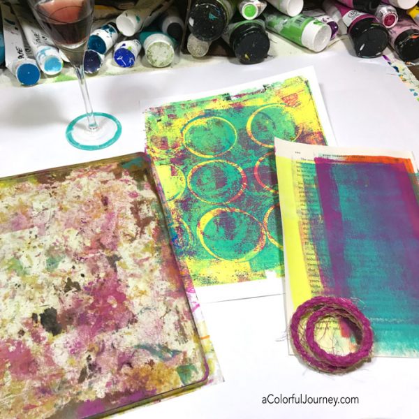 How to make your first gel print pattern with found objects