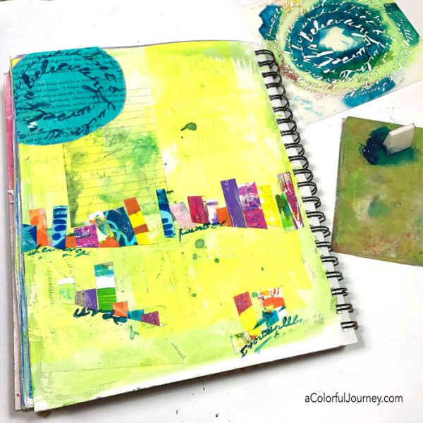 Using leftover bits to make an art journal page tutorial one oops at a time by Carolyn Dube