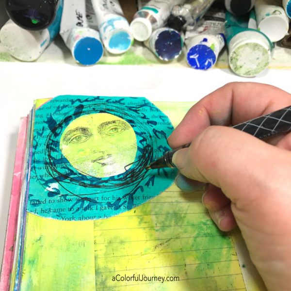 Using leftover bits to make an art journal page tutorial one oops at a time by Carolyn Dube