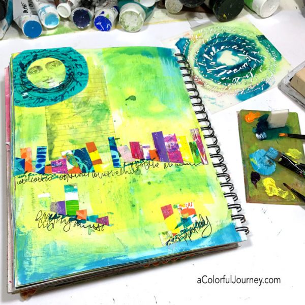 Using leftover bits to make an art journal page tutorial one oops at a time by Carolyn Dube