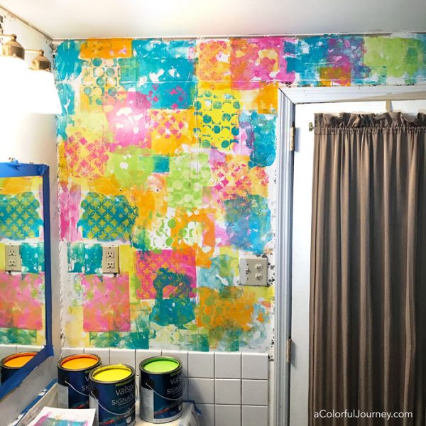 How to gel print right on the wall by Carolyn Dube