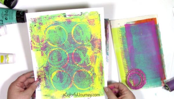 How to make your first gel print pattern with found objects