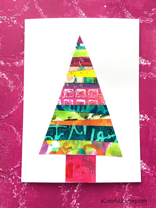 Using gel prints to make a holiday card tutorial by Carolyn Dube