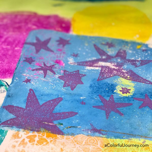 Stars Inspired by Matisse stencil designed by Carolyn Dube for StencilGirl Products