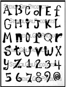 Ransom Alphabet stencil designed by Carolyn Dube for StencilGirl Products