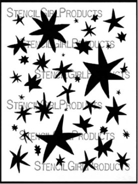 Stars Inspired by Matisse stencil designed by Carolyn Dube for StencilGirl Products