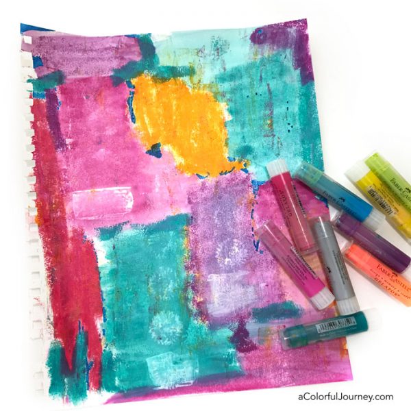 Finding stress relief in my art journal with Gelatosby Carolyn Dube