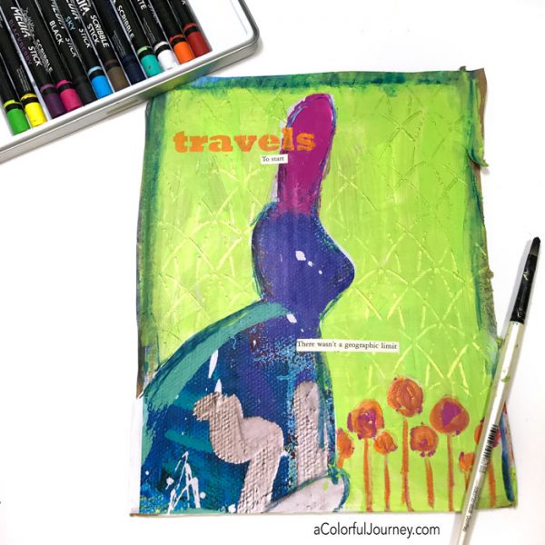 Starting an art journal page with a free Spark of Art-spiration tutorial by Carolyn Dube