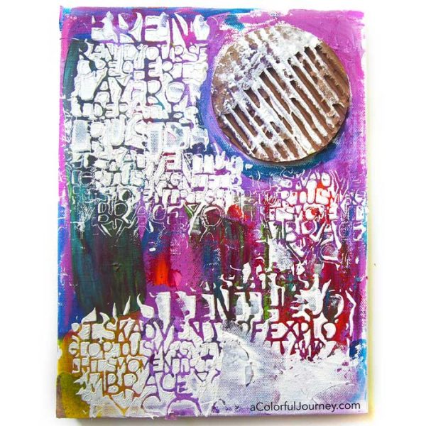 Multicolor Abstract Painting with Modeling Paste Painting by