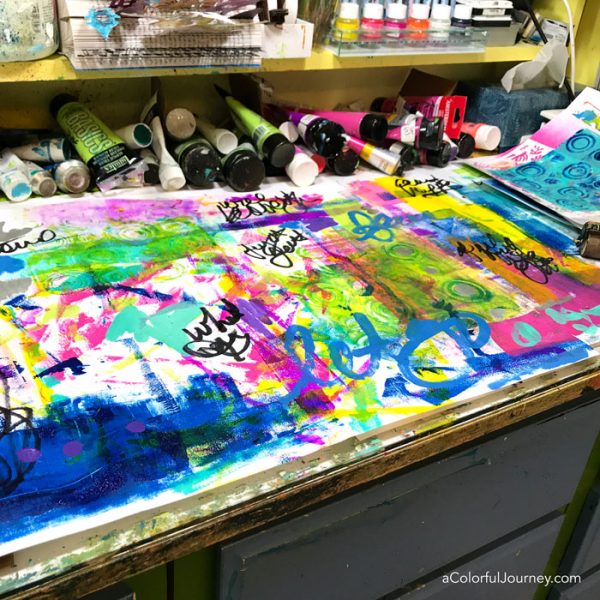 Paint Pouring Leftovers and Gel Plates? Yes! - Carolyn Dube