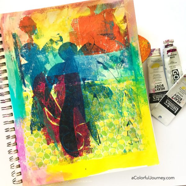 Using deli paper in an art journal tutorial by Carolyn Dube