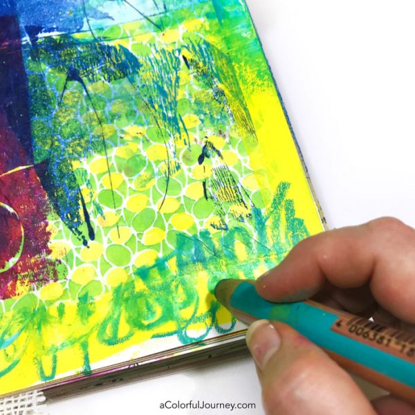 Using deli paper in an art journal tutorial by Carolyn Dube