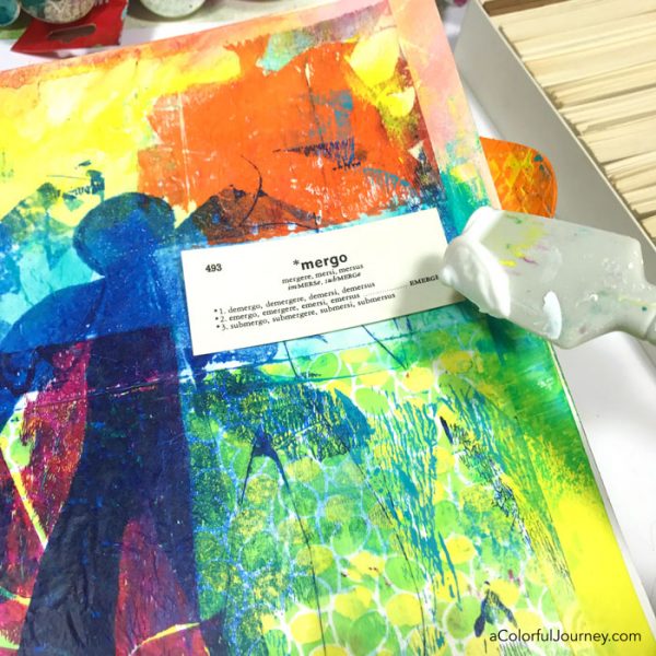 Using deli paper in an art journal tutorial by Carolyn Dube