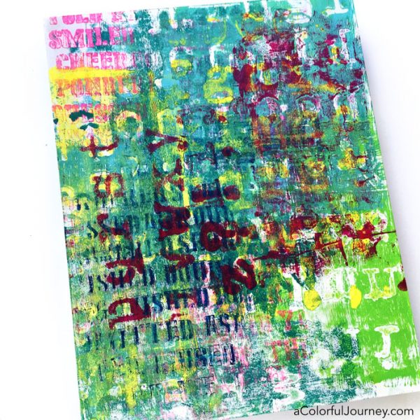 Playing around on a hot mess of a canvas with Stencilgirl stencils and distress crayons