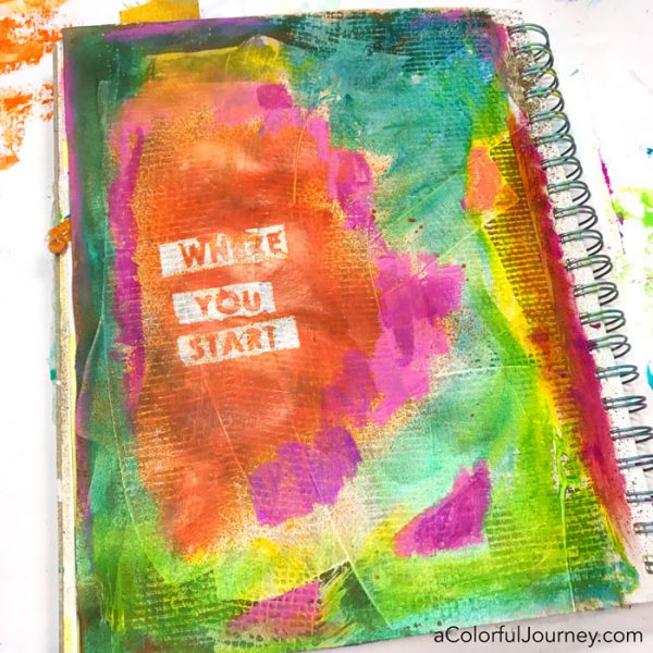 Sealing gelatos in an art journal video by Carolyn Dube