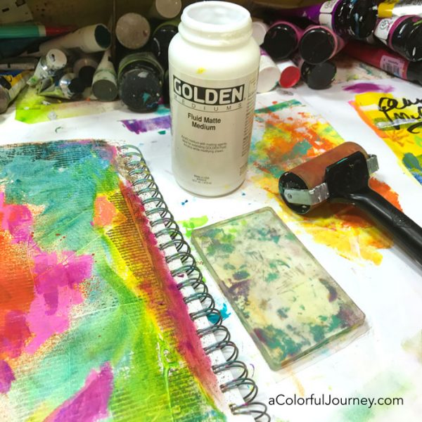 Sealing gelatos in an art journal video by Carolyn Dube