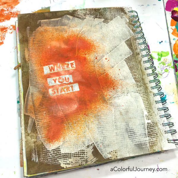 Sealing gelatos in an art journal video by Carolyn Dube