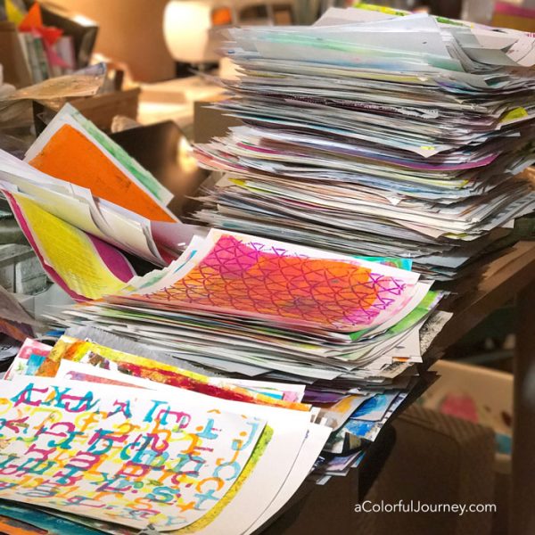 The process of purging my art studio, getting rid of unused supplies, and finding a few messages along the way by Carolyn Dube 