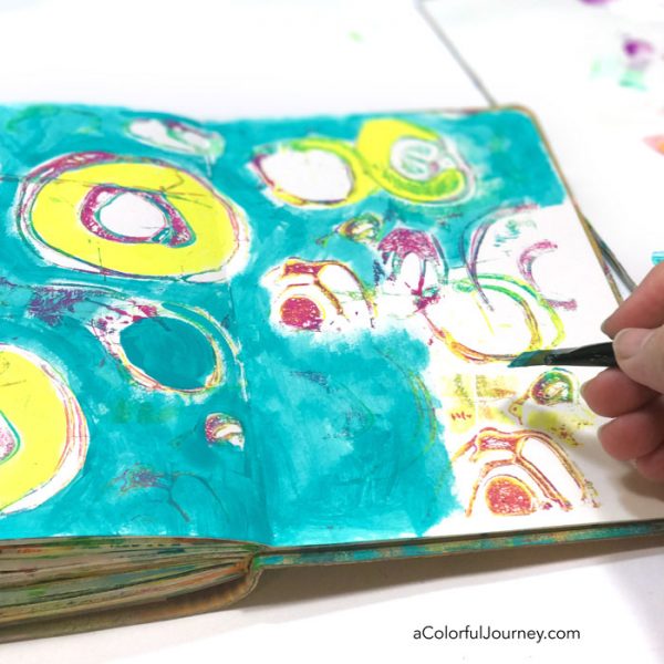 The art journal page that started as a gel print- video by Carolyn Dube